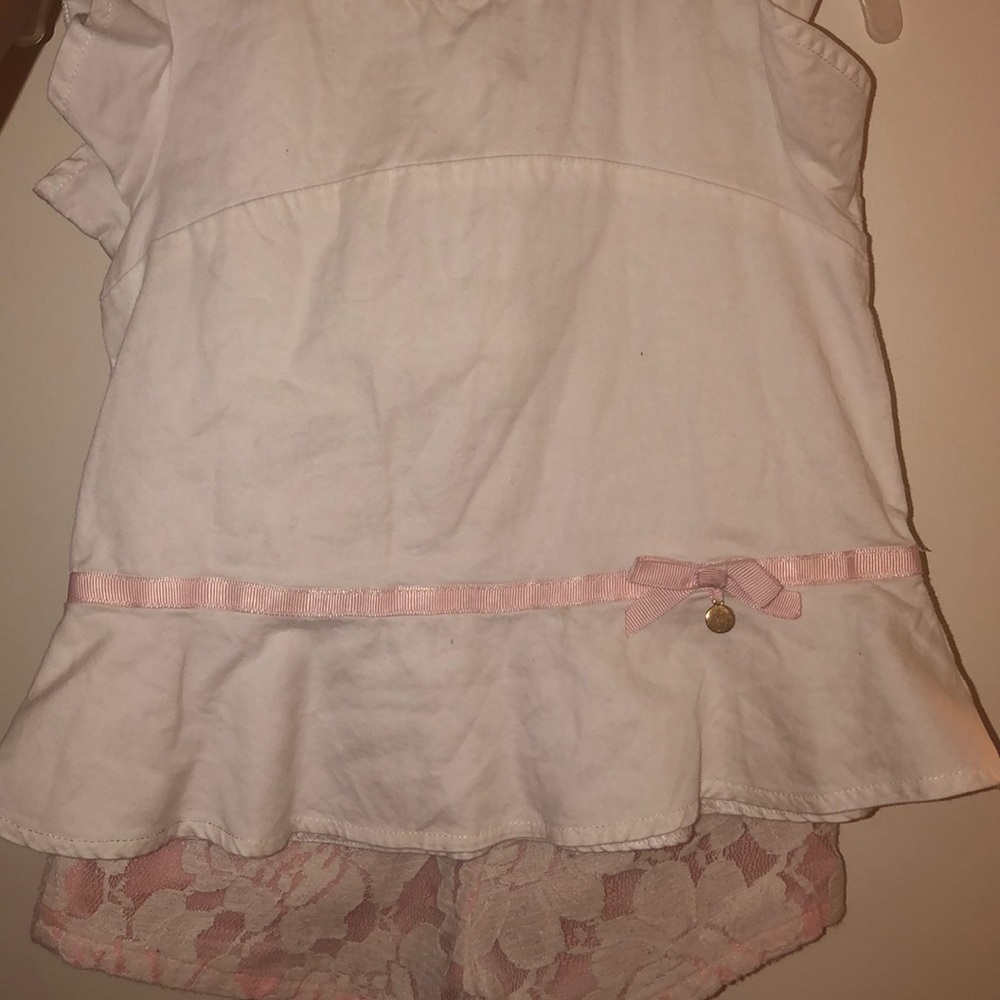 pink shirt and short set